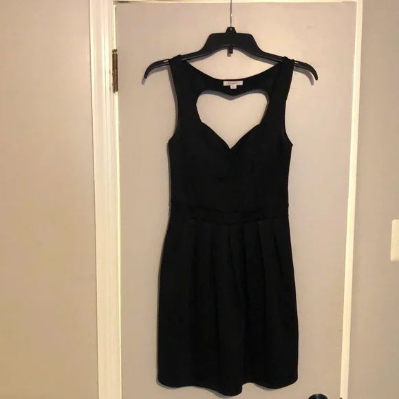 Candies little black dress with keyhole heart open back